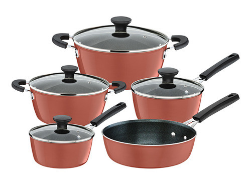 Batería De Cocina Cobre Rosa 5 Piezas Glenz 0