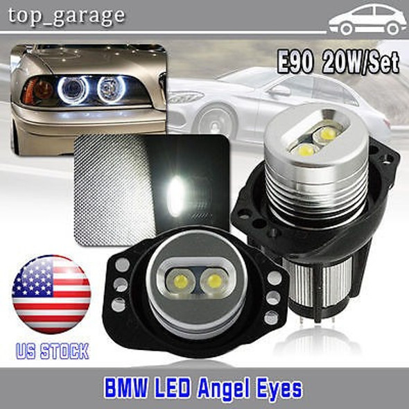 2 X 10w Blanco 6000k Ojo De Angel Halo Anillo Marcador Lámpa 1
