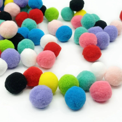 40 Pompones De Felpa 3cm Surtidos Ideal P/ Motricidad Fina 0