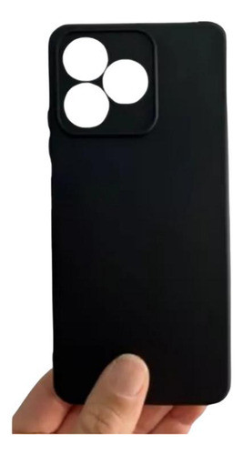 Capa Compatível Realme C53 Veludo + Película Hidrogel Preto 1