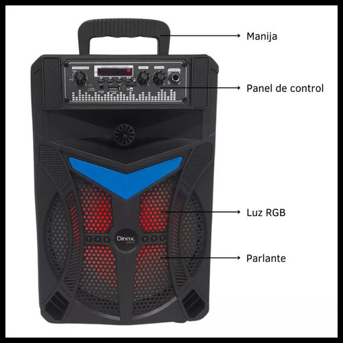 Parlante 8 Pulgadas Ultraboom + Microfono + Control 1