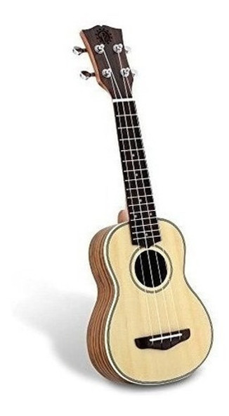 Pyle Spruce Wood Soprano Ukelele Spruce Face Black Walnut La 0