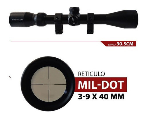 Mira Krico Sporter 3-9 X 40 Mm Mil Dot Montaje Aire Pcp Nitr 1