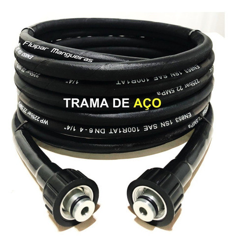 10 Mts Mangueira Trama De Aço Lava Jato Wap Bravo Valente 0