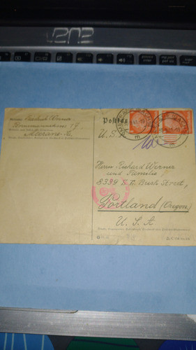 Alemania 3 Er Reich 1941 Postal Con Estampillas Con Censura 0