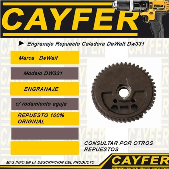Engranaje Repuesto Caladora Dewalt Dw331 Original 1 Engranaje Repuesto Caladora Dewalt Dw331 Original 1