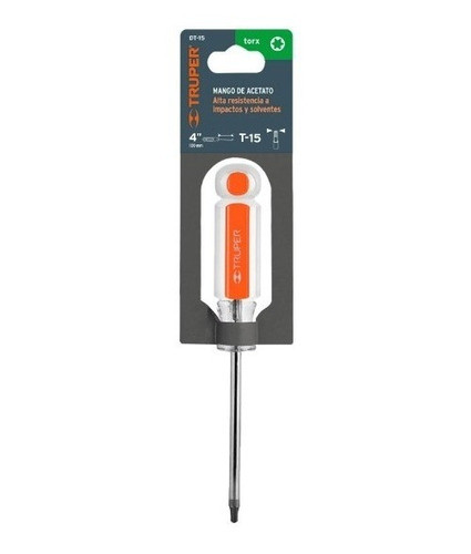 Destornillador Torx 15 Cm Mango De Acetato Truper T-15 15102 1