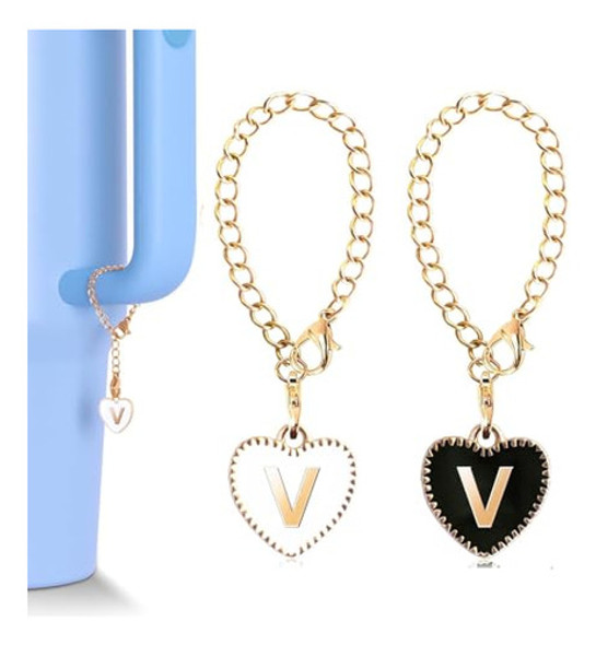 Identificador Para Vaso Dije Con Cadena Letra V 2u Corazon 0 Identificador Para Vaso Dije Con Cadena Letra V 2u Corazon 0
