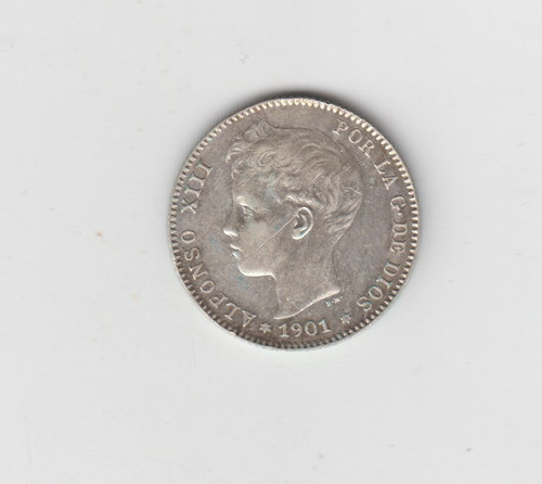Moneda España 1 Peseta 1901 (01) Plata Excelente ++ 0