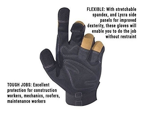 Clc 124l Workright Flex Grip Work Guantes, Resistentes Al En 1