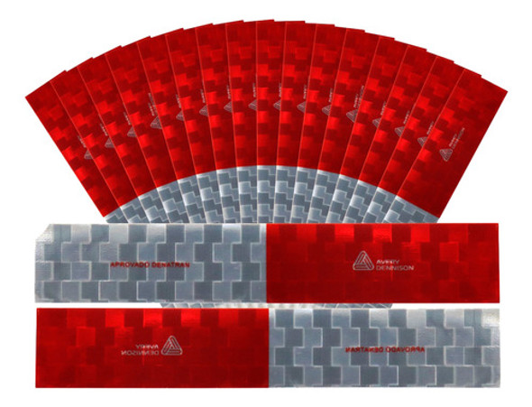 Kit 100 Faixas Refletiva Lateral Vermelho Avery Dennison 0