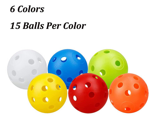 Kiseer Paquete 90 Pelotas Golf Práctica Plástico Coloridas, 1