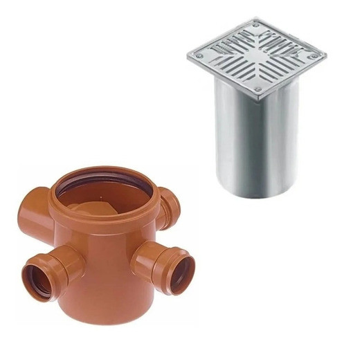 Pileta Patio 3 Entra Portarejilla Reja 12x12 Desague Awaduct 0