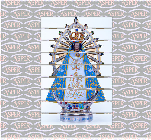 Cuadro En Madera Repartida De 40x60, Virgen De Lujan 0