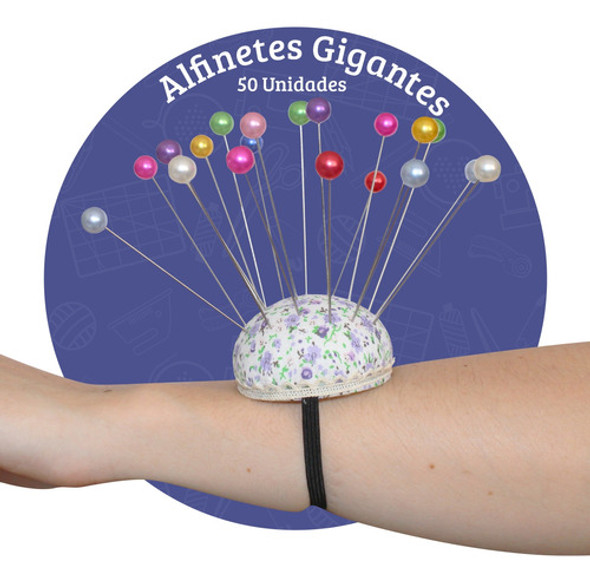 Alfinete Gigante Cabeça Pérola Para Costura Patchwork 50 Uni 1