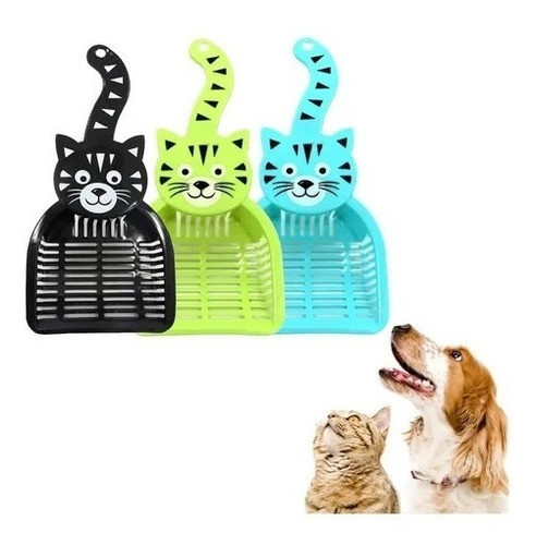 Pala Palita Sanitaria Mascotas Diseño Gato Cola Curva 1