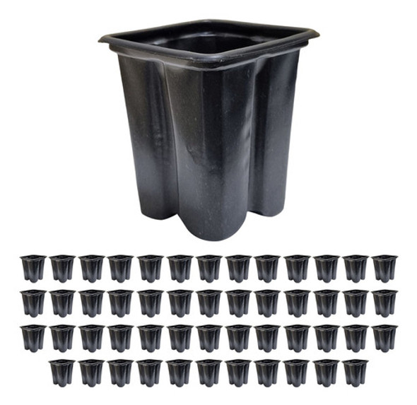 Kit 50 Vasos Quadrados Pote 08 P/ Cultivo De Mudas 0 Kit 50 Vasos Quadrados Pote 08 P/ Cultivo De Mudas 0