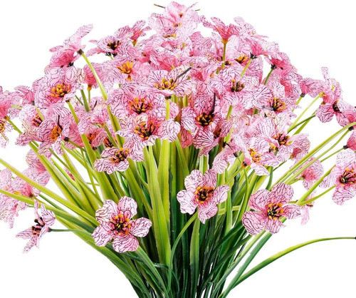 Flores Artificiales Realistas Decoracion Jardin Hogar - Pink 0