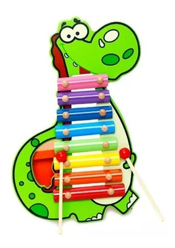Xilofon Musical Infantil De 8 Notas Grande Madera Y Metal 0