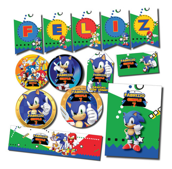 Kit Imprimible Personalizado Sonic Candy Deco Invitacion 0