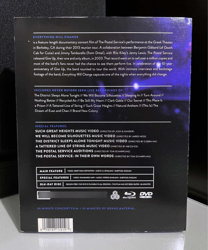 The Postal Service Everything Will. Bluray + Dvd U.s.a. 2014 1