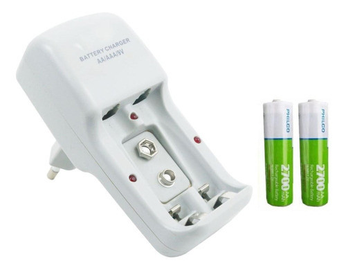 Cargador De Pilas Y Bateria Recargables(incluye 2 Pilas Aaa) 0