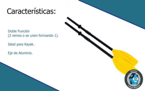 Remos Set X 2 Para Bote Y Kayak Plástico Intex 1