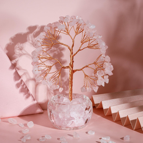 Zenbless Árbol Cristal Curativo Cuarzo Rosa, Árbol Vida 7 Y 1