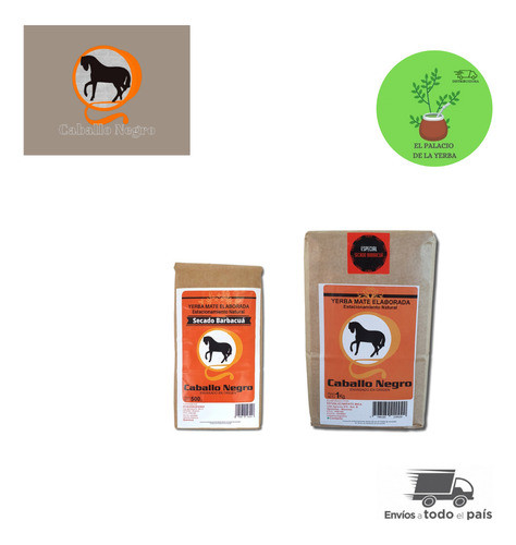 Combo Yerba Caballo Negro Barbacuá X 2u De 1kg + 2u De 1/2kg 0