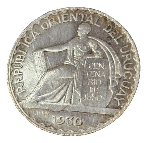 Moneda Uruguay 20 Centésimos, 1930 Plata 0.800 Km# 26 - 199 0