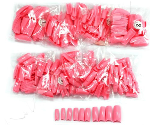 500pcs Diferentes Tamaños Afilados Rojo Francés Falso Medio 0