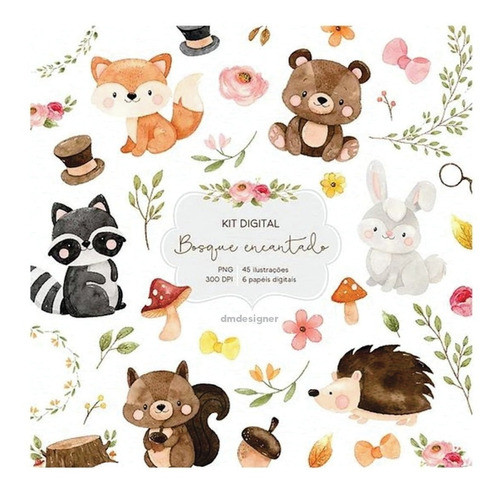 Kit Imagenes Png Cliparts Animales Bosque Encantado Est10 0