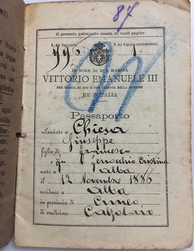 2 Antiguos Documentos Pasaportes Regno D Italia 1908 1
