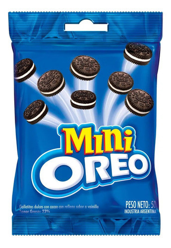 Galletita Mini Oreo Chocolate Vainilla Clasicas 50 Gr X 18un 0