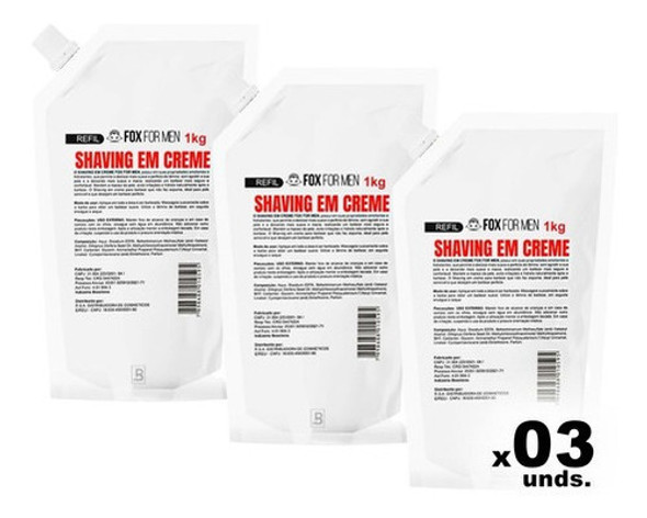 Refil Shaving Creme De Barbear Maciez E Hidratação 1kg Fox 0