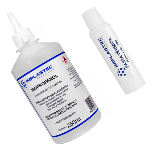 Pasta Térmica Bga 10g + Alcool Isopropilico 110ml Implastec 0