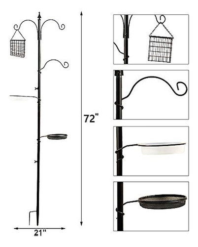 Kit De Estación De Alimentación De Pájaros Yosager, Poste De 1