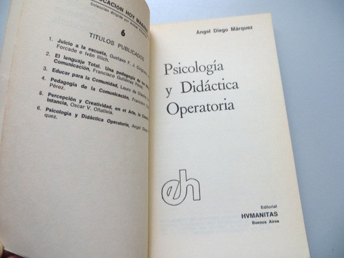 Psicologia Y Didactica Operatoria Angel Diego Marquez 1978 1