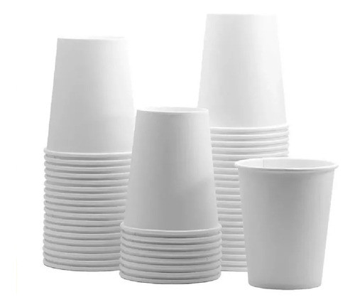 100un Copo Branco De Papel 210ml Para Café Sorvete Açaí Doce 0