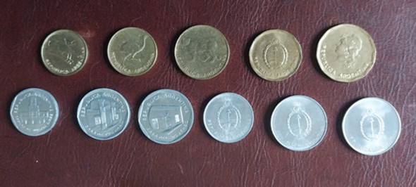 Argentina Monedas Australes Serie 11 Valores 1985/90 1