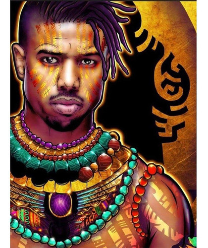 Kit De Pintura Con Diamantes 5d Hombre Africano 30x40 Cm 0
