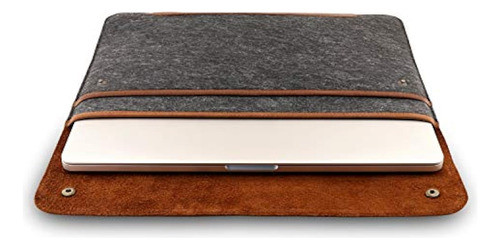 Megagear Bolso Macbook De Cuero Genuino Y Forro Polar Para 1 1