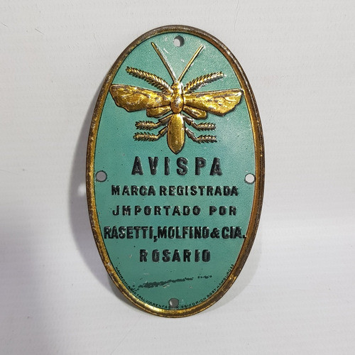 Antigua Chapa Litografía Cuchilla Avispa Rasetti Mag 62437 0