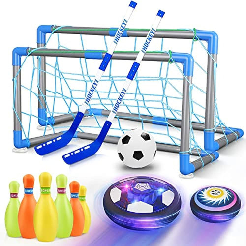 Hoperock 3-en-1 Hover Soccer Ball Hockey Bowling Set, Juguet 0