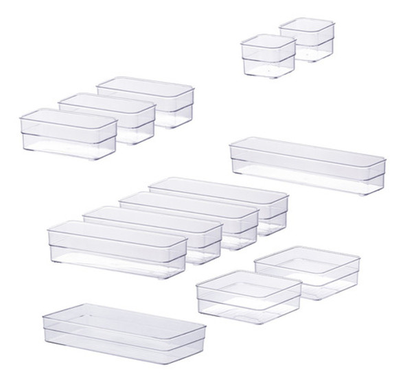Kit Organizador 13 Pçs Modular Ideal P/gaveta 60x40 Multiuso 0
