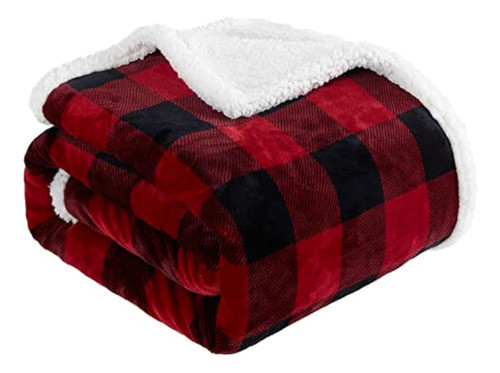 Touchat Sherpa - Manta De Navidad A Cuadros Rojos 0