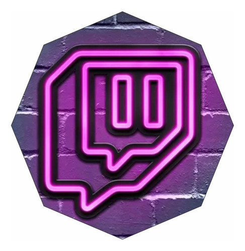 Cartel Logo Twitch En Neón Led Medida Especial 0
