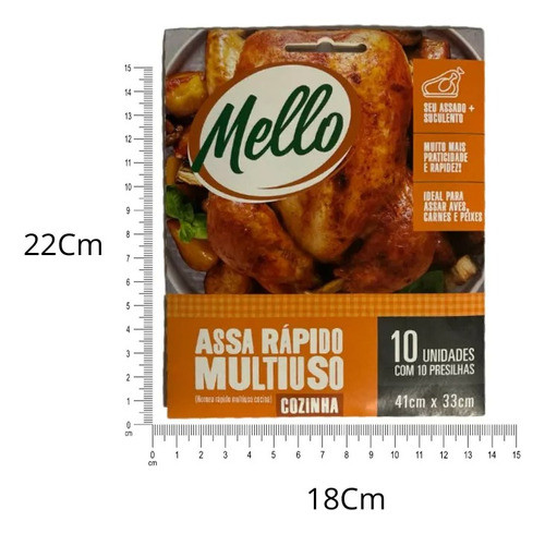 200un Saco Assa Rápido Cozinha Mello 41x33 Praticidade 20pct 1