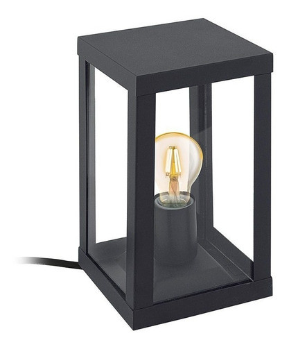 Luminaria Lámpara Mesa Metal Y Vidrio Para Exterior. Vintage 1