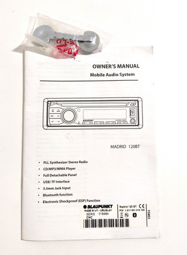 Manual Radio Stereo Blaupunkt Madrid 120 Bt + Herramientas 0